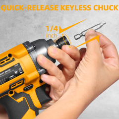 WORKSITE Cordless Impact Driver 1/4" Compact Power Handheld Drivers,1060 In-Lbs Torque,Variable Speed 2700 RPM,Rechargable Battery & Charger