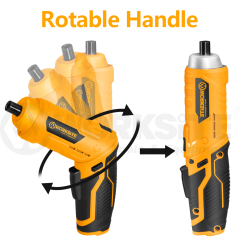 WORKSITE 4V Cordless Screwdriver 1/4" Chuck Mini Small Battery Rechargeable Power Screwdrivers with Pivoting Handle