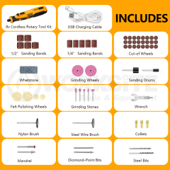 WORKSITE 8V Cordless Rotary Tool Mini Grinder Cutter Diamond Jewelry Wood Variable Speed Rotary Cutting Polishing Tools