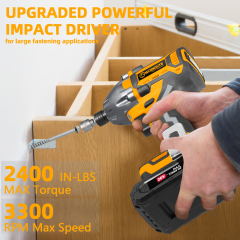 WORKSITE 20V Brushless Cordless Impact Driver 1/2" High Torque 300N.m Compact Handheld Variable Speed Electric Drivers
