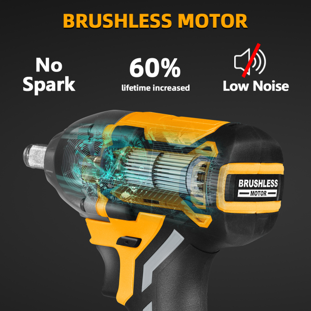 WORKSITE Brushless Cordless Impact Wrench 1/2 Inch 20V High Torque 4.0Ah Battery 280 ft-lbs(380 Nm) Impact Gun Tools