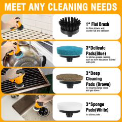 WORKSITE Power Scrubber Electric Cleaning Brush Tool Kit 4V Battery Powered Auto Cleaner 10pcs for Bathroom Shower