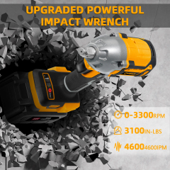 WORKSITE Brushless Cordless Impact Wrench 1/2 Inch 20V High Torque 4.0Ah Battery 280 ft-lbs(380 Nm) Impact Gun Tools