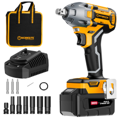 WORKSITE Brushless Cordless Impact Wrench 1/2 Inch 20V High Torque 4.0Ah Battery 280 ft-lbs(380 Nm) Impact Gun Tools
