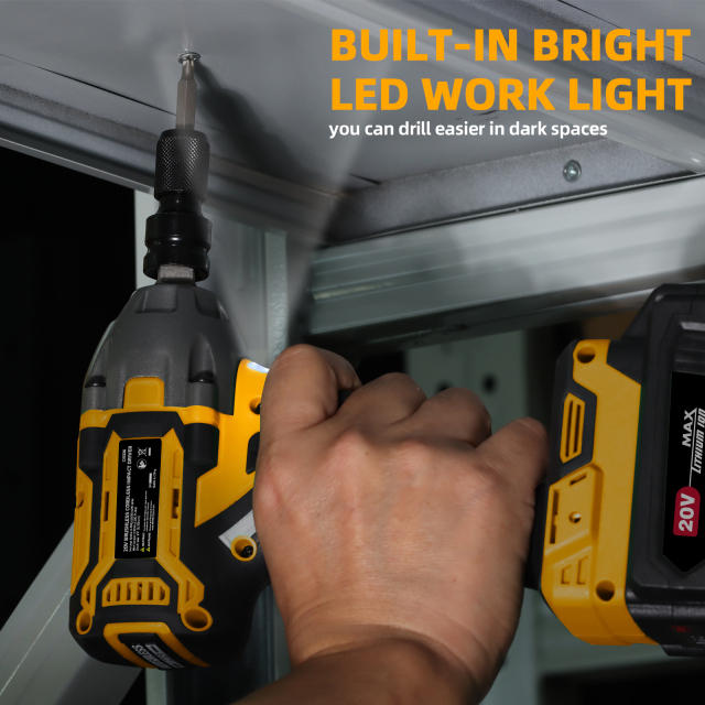 WORKSITE Brushless Cordless Impact Wrench 1/2 Inch 20V High Torque 4.0Ah Battery 280 ft-lbs(380 Nm) Impact Gun Tools