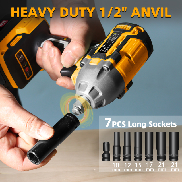 WORKSITE Brushless Cordless Impact Wrench 1/2 Inch 20V High Torque 4.0Ah Battery 280 ft-lbs(380 Nm) Impact Gun Tools