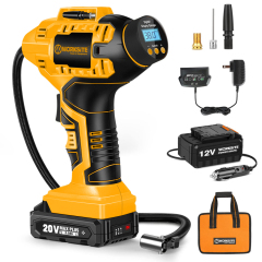 WORKSITE Inflator Air Pump 12V/20V Battery Power Gauge Gun Car Tyre Airbag Balloon Portable Cordless Digital Auto Tire Inflator