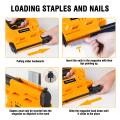 WORKSITE Cordless Brad Nailer 18 Gauge 1-1/2" Thickness Battery Powered Nail Staple Gun Compatible with 5/8"~1-1/4"Nails and 5/8"~1" Staples