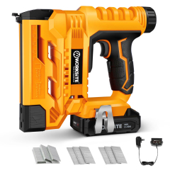 WORKSITE Cordless Brad Nailer 18 Gauge 1-1/2" Thickness Battery Powered Nail Staple Gun Compatible with 5/8"~1-1/4"Nails and 5/8"~1" Staples