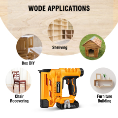 WORKSITE Cordless Brad Nailer 18 Gauge 1-1/2" Thickness Battery Powered Nail Staple Gun Compatible with 5/8"~1-1/4"Nails and 5/8"~1" Staples