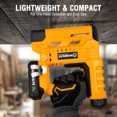 WORKSITE Cordless Brad Nailer 18 Gauge 1-1/2" Thickness Battery Powered Nail Staple Gun Compatible with 5/8"~1-1/4"Nails and 5/8"~1" Staples