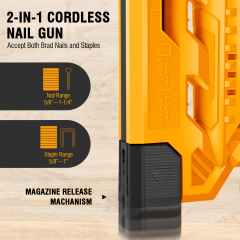 WORKSITE Cordless Brad Nailer 18 Gauge 1-1/2" Thickness Battery Powered Nail Staple Gun Compatible with 5/8"~1-1/4"Nails and 5/8"~1" Staples