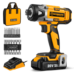 WORKSITE 20V Cordless Impact Driver 1/4" High Torque 250N.m Lithium-ion Battery Power 6.35mm Screw Impact Drivers