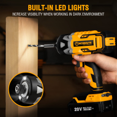 WORKSITE 20V Cordless Impact Driver 1/4" High Torque 250N.m Lithium-ion Battery Power 6.35mm Screw Impact Drivers