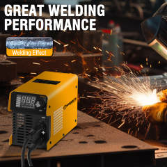WORKSITE MMA Welder 130A,110/220V Portable ARC Welding Machine IGBT Inverter Digital LCD Display Hot Start Metal Welders for Home Use