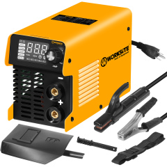 WORKSITE MMA Welder 130A,110/220V Portable ARC Welding Machine IGBT Inverter Digital LCD Display Hot Start Metal Welders for Home Use