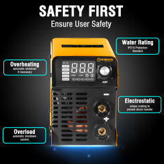 WORKSITE MMA Welder 130A,110/220V Portable ARC Welding Machine IGBT Inverter Digital LCD Display Hot Start Metal Welders for Home Use