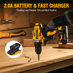 WORKSITE Cordless Drill Driver 1/2inch 20V Battery Power Handheld 23+1 Keyless Chuck Variable Speed Drills