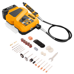 WORKSITE 20V Stationary Cordless Rotary Tool Set Flex Shaft Variable Speed with LCD Display Cutting Polishing Tools Kits