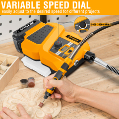 WORKSITE 20V Stationary Cordless Rotary Tool Set Flex Shaft Variable Speed with LCD Display Cutting Polishing Tools Kits