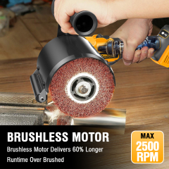 WORKSITE Brushless Cordless Burnishing Machine 20V Vaiable Speed 2500RPM Polisher Sander Tools for Metal and Stainless Steel Polishing
