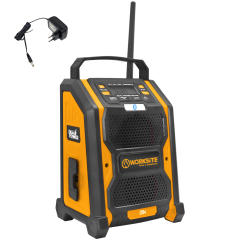 WORKSITE 20V Cordless Jobsite Radio Portable Battery AC/DC Adaptor Speaker 33 Ft Range FM AM Aux-In Working Radio