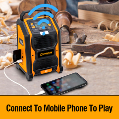 WORKSITE 20V Cordless Jobsite Radio Portable Battery AC/DC Adaptor Speaker 33 Ft Range FM AM Aux-In Working Radio