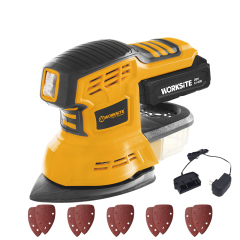 WORKSITE Power Wood Detail Sander Tool Finishing Drywall Wood Sanding Machine 20V Battery 125mm Hand Mini Cordless Mouse Sander