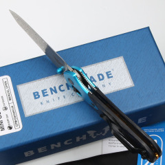 Benchmade 945-221Osborne Mini Folding Knife 2.91" Damascus Plain Blade, Carbon Fiber+Aluminum Handles