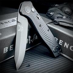 Benchmade 8551 Mediator Knife AUTO Folding 3.26" S90V Black Plain Blade, G10 Handles - 8551BK