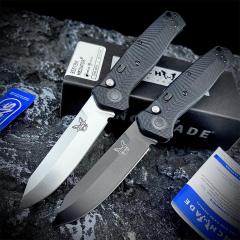 Benchmade 8551 Mediator Knife AUTO Folding 3.26" S90V Black Plain Blade, G10 Handles - 8551BK