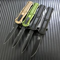 Benchmade 3300BK 4styles Knives Infidel Dagger AUTO OTF Knife 3.85" D2 Black Double Edge Blade, Aviation Aluminum Handles