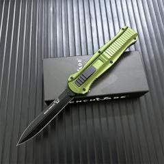 Benchmade 3300BK 4styles Knives Infidel Dagger AUTO OTF Knife 3.85" D2 Black Double Edge Blade, Aviation Aluminum Handles