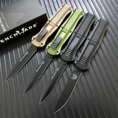Benchmade 3300BK 4styles Knives Infidel Dagger AUTO OTF Knife 3.85" D2 Black Double Edge Blade, Aviation Aluminum Handles
