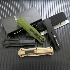 Benchmade 3300BK 4styles Knives Infidel Dagger AUTO OTF Knife 3.85" D2 Black Double Edge Blade, Aviation Aluminum Handles