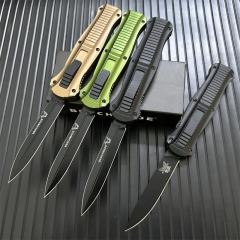Benchmade 3300BK 4styles Knives Infidel Dagger AUTO OTF Knife 3.85" D2 Black Double Edge Blade, Aviation Aluminum Handles