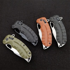 SOG Kiku XR Folding Knife 2.83" CTS-XHP Black Cerakote Plain Blade, Black Linen Micarta Handles