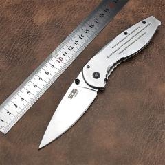 SOG Aegis FLK Flipper Knife 3.54" 8Cr13mov Stonewashed Drop Point Blade, Stainless Steel Handles