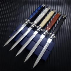 Italy 13'' AKC 5Models Godfather Stiletto Mafia OTF AUTO Knife 3.5" 440c Steel Blade, Acrylic/Wood Handles