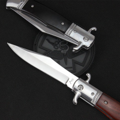 Italy Classical 9'' AKC Sandalwood Handles OTF AUTO Knife 3.85" 440C Steel Mirror Blade