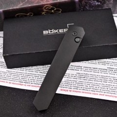 Boker Plus/Pro-Tech Burnley Kwaiken AUTO Folding Knife 3.43" 154CM Black Blade, Black Aluminum Handles