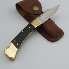 Buck 110 Limited Edition 50th Anniversary Lockback Folding Hunter Knife 3.35" M390 Satin Clip Point Blade, Carbon Fiber Handles