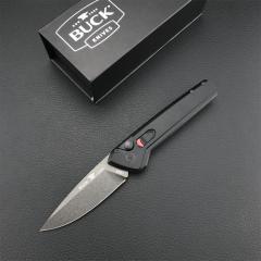 Buck 838 Deploy AUTO Folding Knife 3.23" S35VN Armor Black Cerakote Drop Point Blade, Aluminum Handles