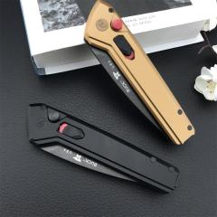 Buck 838 Deploy AUTO Folding Knife 3.23" S35VN Armor Black Cerakote Drop Point Blade, Aluminum Handles