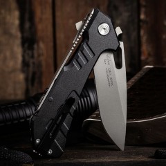 Buck 830BKSSLS Folding Knife 3.46" D2 Drop Point Plain Blade, Aluminum Handles