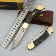 Buck 110 Limited Edition 50th Anniversary Lockback Folding Hunter Knife 3.35" M390 Satin Clip Point Blade, Carbon Fiber Handles