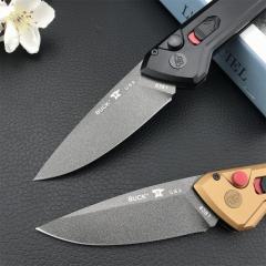 Buck 838 Deploy AUTO Folding Knife 3.23" S35VN Armor Black Cerakote Drop Point Blade, Aluminum Handles