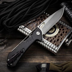 Buck 830BKSSLS Folding Knife 3.46" D2 Drop Point Plain Blade, Aluminum Handles