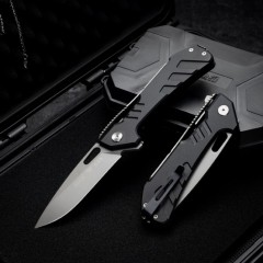 BK 830BKSSLS Folding Knife 9Cr13mov Blade Hunter,Aluminum Handle
