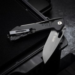 BK 830BKSSLS Folding Knife 9Cr13mov Blade Hunter,Aluminum Handle
